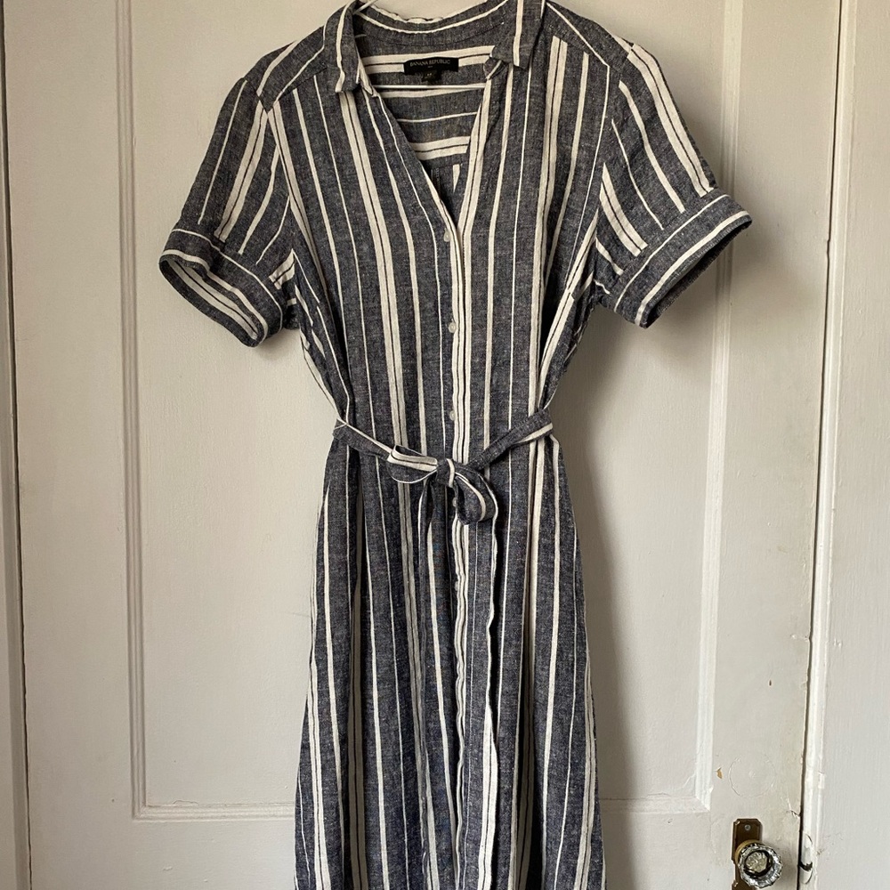 Banana Republic Midi Linen Blend Dress